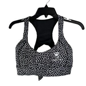 Healthy Precision Sports Bra women’s black & white workout racerback size large